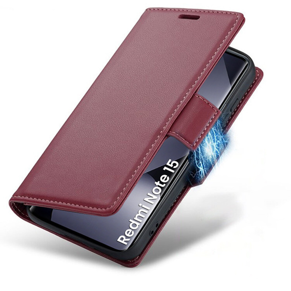 Θήκη με καπάκι ERBORD Glossy Litchi για Xiaomi Redmi Note 15 5G