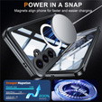 Θήκη για Samsung Galaxy S25 FE, Shockproof, με γυαλί, για MagSafe, μαύρη