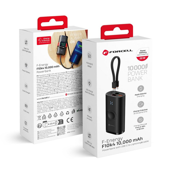 Powerbank Forcell F-Energy 10000 mAh με φορτιστή για Apple Watch