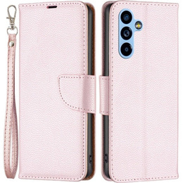 Θήκη με πτερύγιο για Samsung Galaxy A54 5G, Wallet Litchi Magnet, ροζ rose gold