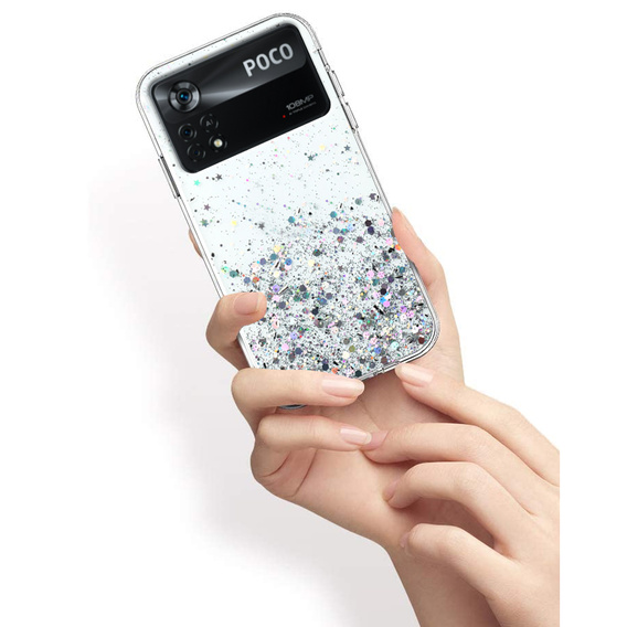 Θήκη για Xiaomi Poco X4 Pro 5G, Glittery, διαφανής