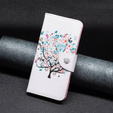 Θήκη με πτερύγιο για OPPO A57 / A57s, Wallet, colorful tree, λευκή