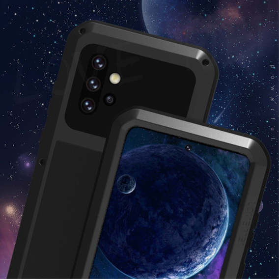Love Mei Θήκη για Samsung Galaxy A52 / A52s, armored with glass, μαύρη