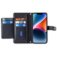 Θήκη με πτερύγιο για iPhone 15, Wallet Zipper Pocket, μαύρη