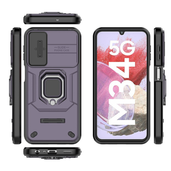 Θήκη για Samsung Galaxy M34, KickStand Camera Lens, μωβ