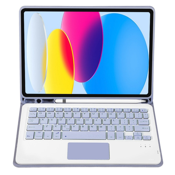 Θήκη + πληκτρολόγιο iPad 10.9 2022 10 Gen, TouchPad Pen Slot, μωβ