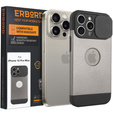 Θήκη για iPhone 15 Pro Max, ERBORD MagProtect Slide Camera, γκρι τιτανίου