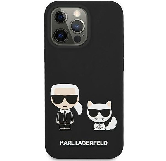 Karl Lagerfeld Θήκη για iPhone 13 Pro, Silicone Karl&Choupette, μαύρη