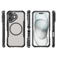 Θήκη για iPhone 16 Plus, Fusion Hybrid Carbon, για MagSafe, μαύρη