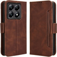 Θήκη με πτερύγιο για Xiaomi 14T, Card Slot, καφέ