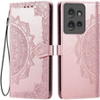 Θήκη με πτερύγιο για Motorola Edge 50 Neo / Motorola ThinkPhone 25, Mandala, ροζ rose gold