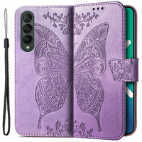 Θήκη με πτερύγιο για Samsung Galaxy Z Fold 4 5G, Butterfly, μωβ