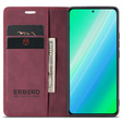 Θήκη για Samsung Galaxy A54, ERBORD Vintage, πορτοφόλι με πτερύγιο, κόκκινη