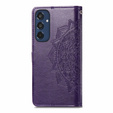 Θήκη με πτερύγιο για Samsung Galaxy M35, Mandala, μωβ