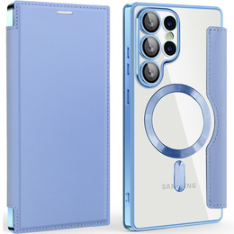 Θήκη με πτερύγιο για Samsung Galaxy S25 Ultra, RFID Wallet MagSafe CamShield, μπλε