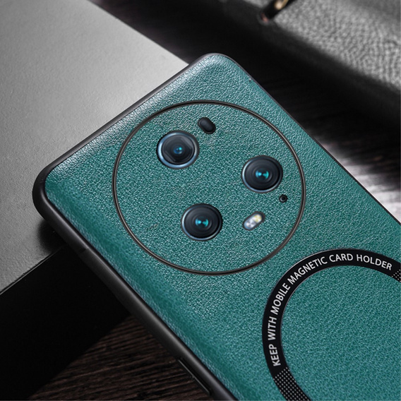 Θήκη για Honor Magic 5 Pro, Leather Hybrid MagSafe, πράσινη