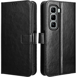 Θήκη με πτερύγιο για Infinix Hot 50 Pro+ 4G, Crazy Horse Wallet, μαύρη
