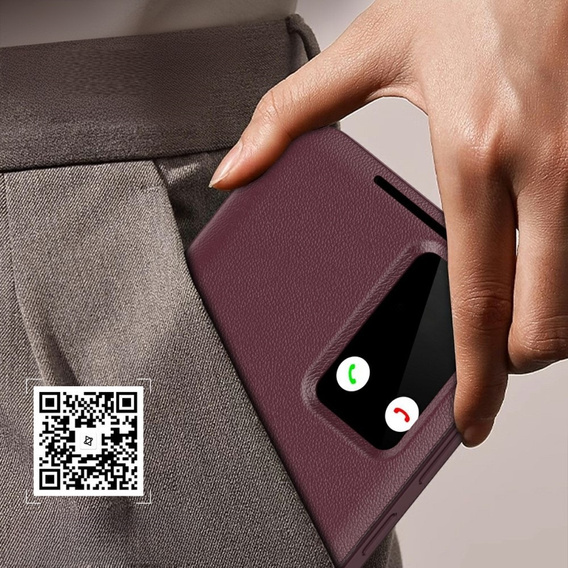 Αναδιπλούμενη θήκη για Samsung Galaxy A56 5G, Smart View Wallet, μπορντό