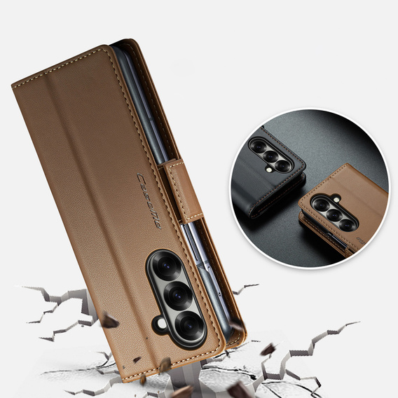 CASEME Litchi θήκη πορτοφόλι flip για Samsung Galaxy Z Fold7 5G