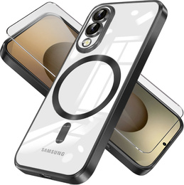 Θήκη για Samsung Galaxy S25 Edge, Electro MagSafe, μαύρη + Γυαλί για την οθόνη