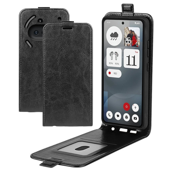 Θήκη με πτερύγιο για Nothing Phone 3a, Flip, μαύρη