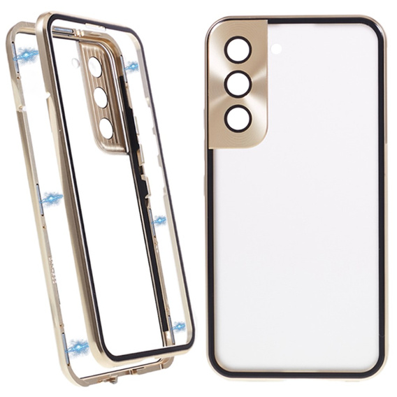θήκη για το Samsung Galaxy S21, Magnetic Dual Glass, χρυσή