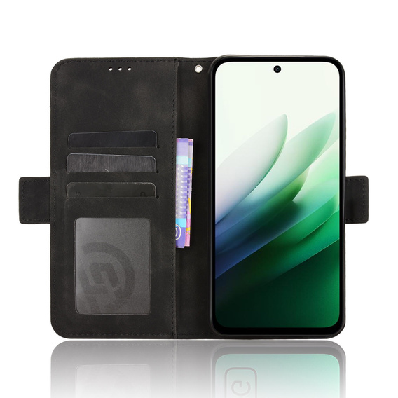 Θήκη με πτερύγιο για Xiaomi Redmi 15 5G / 4G, Υποδοχή κάρτας, πορτοφόλι, μαύρο