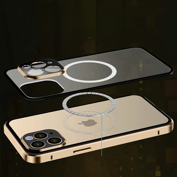 Μαγνητική θήκη MagSafe Dual Glass για iPhone 14 Pro, χρυσή