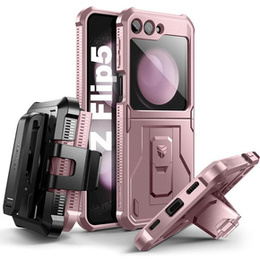 Θωρακισμένη θήκη για Samsung Galaxy Z Flip 5 5G, Dexnor Clip Holder, ροζ