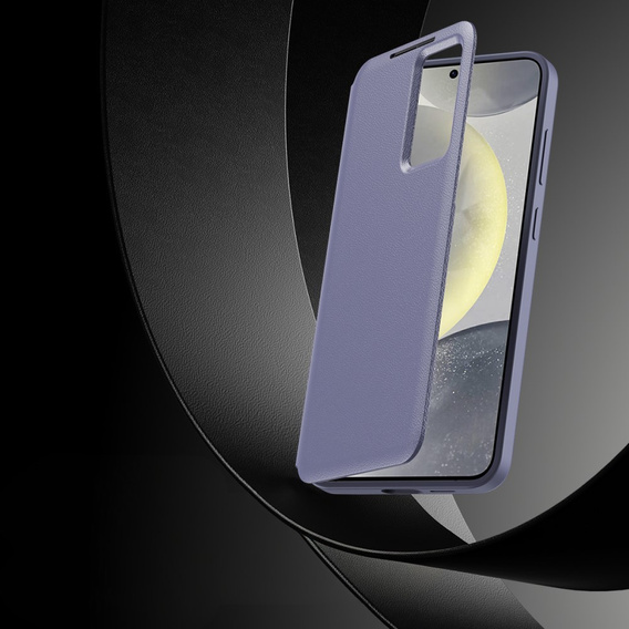 Αναδιπλούμενη θήκη για Samsung Galaxy S23 Ultra, Smart View Wallet, μωβ