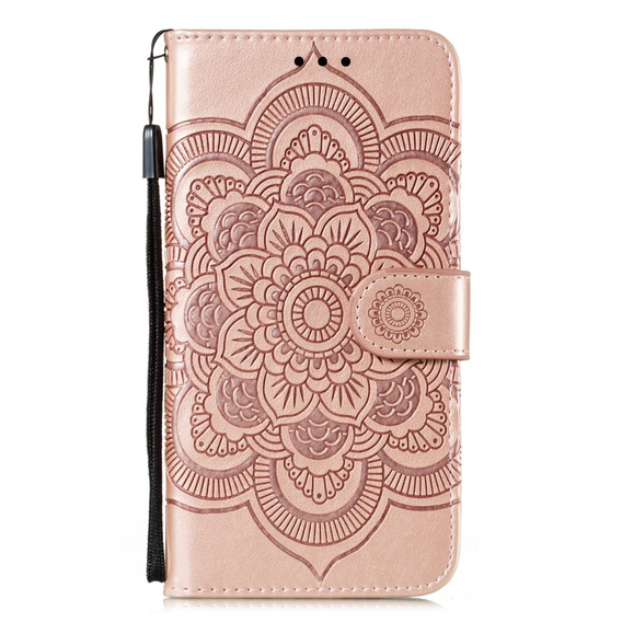 Θήκη με πτερύγιο για Xiaomi Redmi Note 9s/ 9 Pro, Mandala Flower, ροζ rose gold