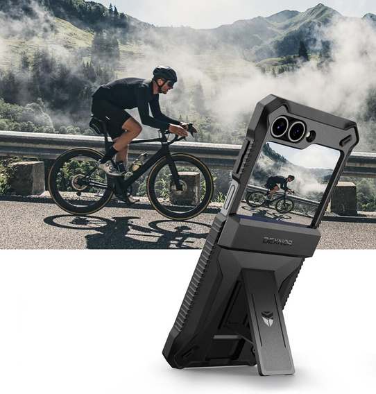 Θωρακισμένη θήκη για Samsung Galaxy Z Flip7 FE / Z Flip6, Dexnor Clip Holder, μαύρη