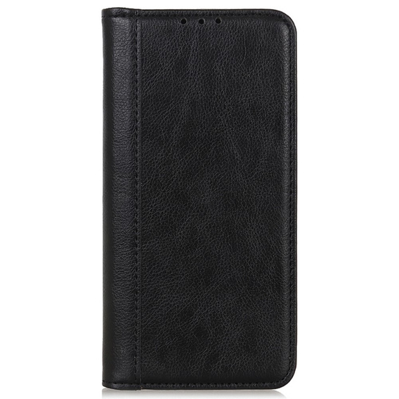 Θήκη για Samsung Galaxy S24 Ultra, Wallet Litchi Leather, μαύρη