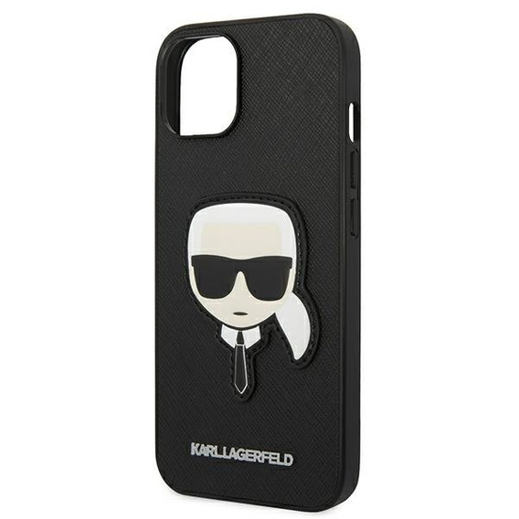 Karl Lagerfeld Θήκη για iPhone 14 Plus, Saffiano Karl's Head Patch, μαύρη
