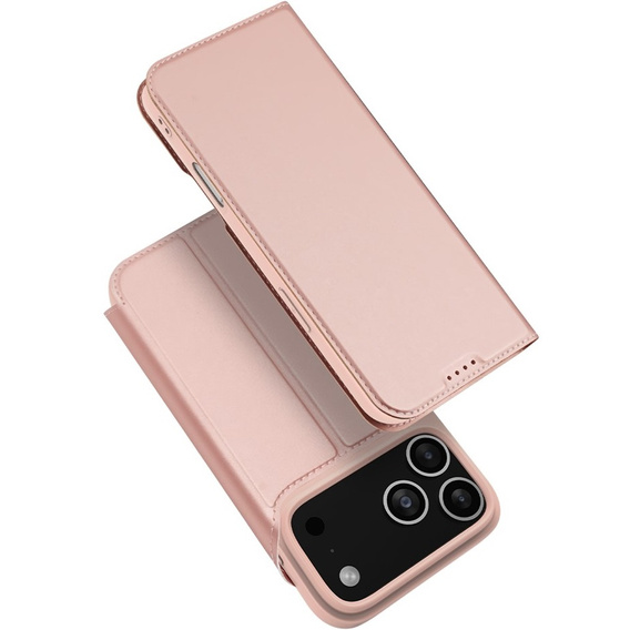 Θήκη Dux Ducis για iPhone 17 Pro, Skin Pro, με πτερύγιο, με υποδοχή για κάρτες, ροζ