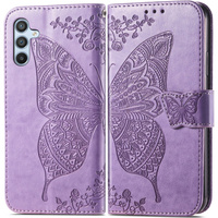 Θήκη με πτερύγιο για Samsung Galaxy A36, Butterfly, μωβ