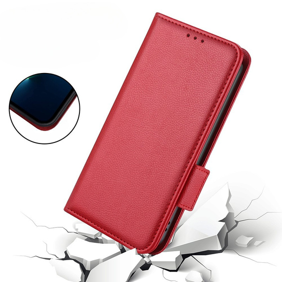 Θήκη με πτερύγιο για Ulefone Note 12P, Wallet Litchi Magnet, κόκκινη