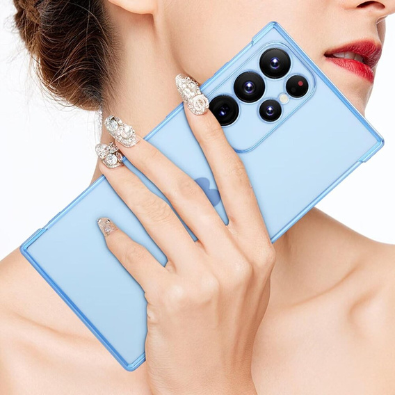 Θήκη για Samsung Galaxy S23 Ultra, Electro heart, μπλε + Full Glue Ceramic Glass