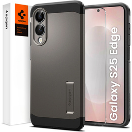θήκη Spigen για Samsung Galaxy A36 5G, Tough Armor Mag Mag MagSafe, μαύρη + μετριασμένο γυαλί 9H