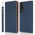 Θήκη με πτερύγιο για Samsung Galaxy S25 Edge, Litchi Skin Grain, σκούρο μπλε