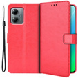 Θήκη με πτερύγιο για Motorola Moto G14, Crazy Horse Wallet, κόκκινη