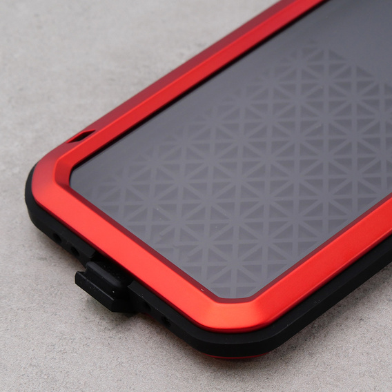 Love Mei Θήκη για iPhone 12, armored with glass, κόκκινη
