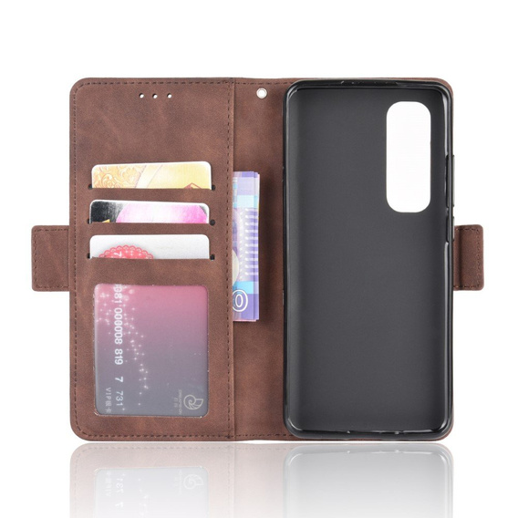 Θήκη με πτερύγιο για Xiaomi Mi Note 10 Lite, Card Slot, καφέ