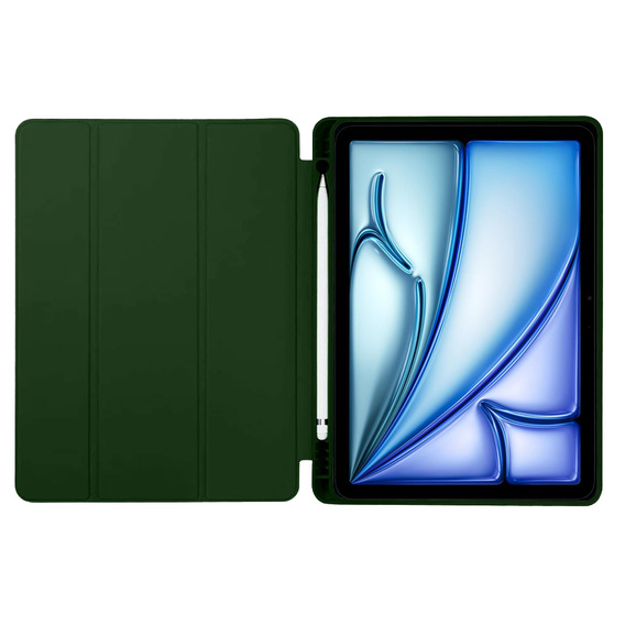 Θήκη για iPad Air 13" 2025/2024 (7/6 gen.), Smartcase με χώρο για γραφίδα, σκούρα πράσινη