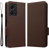 Θήκη με πτερύγιο για Xiaomi Redmi Note 12 5G / POCO X5 5G, Wallet Litchi Magnet, καφέ