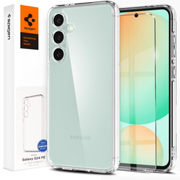 θήκη Spigen για Samsung Galaxy S24 FE, Ultra Hybrid, διαφανής + μετριασμένο γυαλί 9H