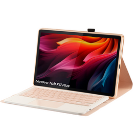 Θήκη πληκτρολογίου Bluetooth με touchpad για Lenovo Tab K11 Plus - ροζ