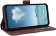 Θήκη με πτερύγιο για Realme 12+ Plus 5G, Card Slot, καφέ
