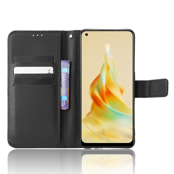 Θήκη με πτερύγιο για Oppo Reno8 T 4G, Wallet Smart Magnet, μαύρη