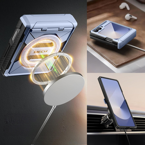 Θήκη Tongate MECH με MagSafe για Samsung Galaxy Z Flip7 FE / Z Flip6, μπλε